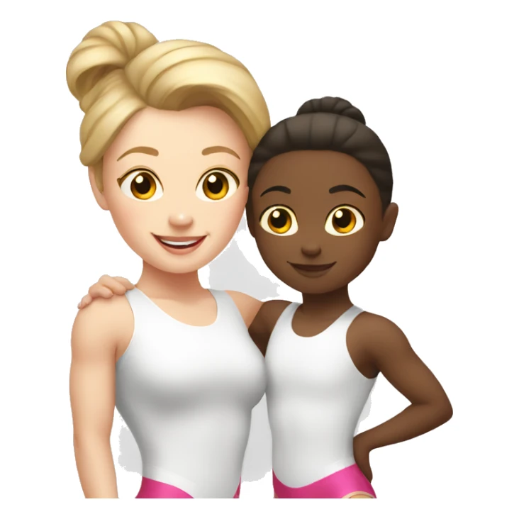 White mother and daughter gymnastics routine sticker