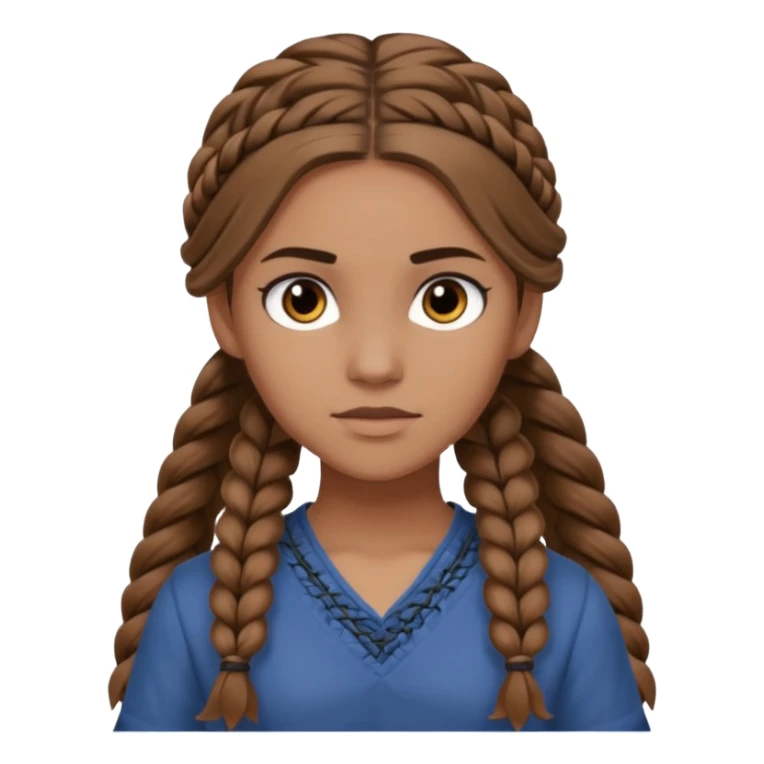 Black Annabeth Chase with brown hair in braids in a half up half down sticker