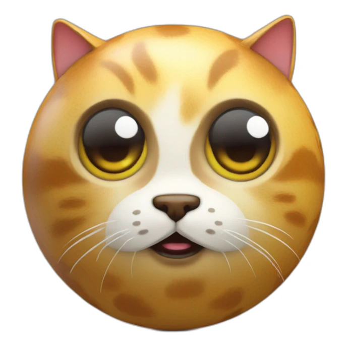 3d sphere with a cartoon Cat skin texture with big childish eyes sticker