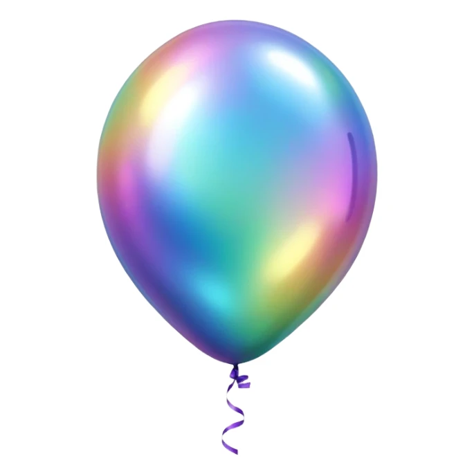 Iridescent big giant glistening glossy sparkly shiny glittery balloon  sticker
