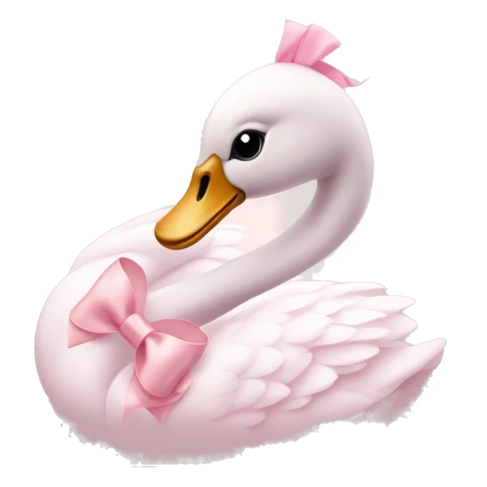 pastel pink swan with a light pink bow sticker