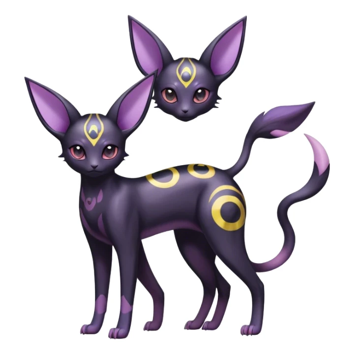 Espeon-Umbreon-hybrid, full body, special markings sticker