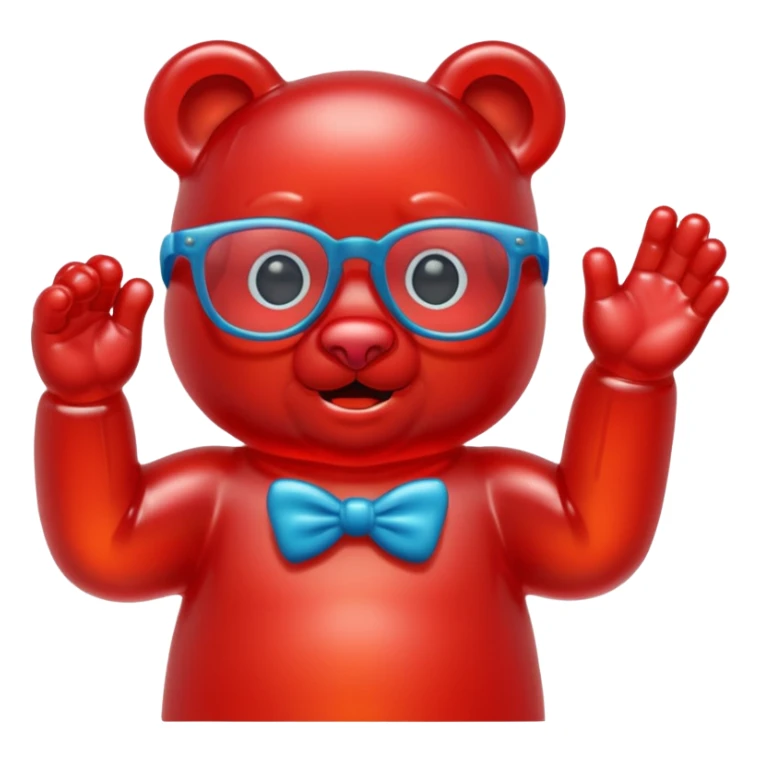 gummy bear with glassess, only head and arm sticker