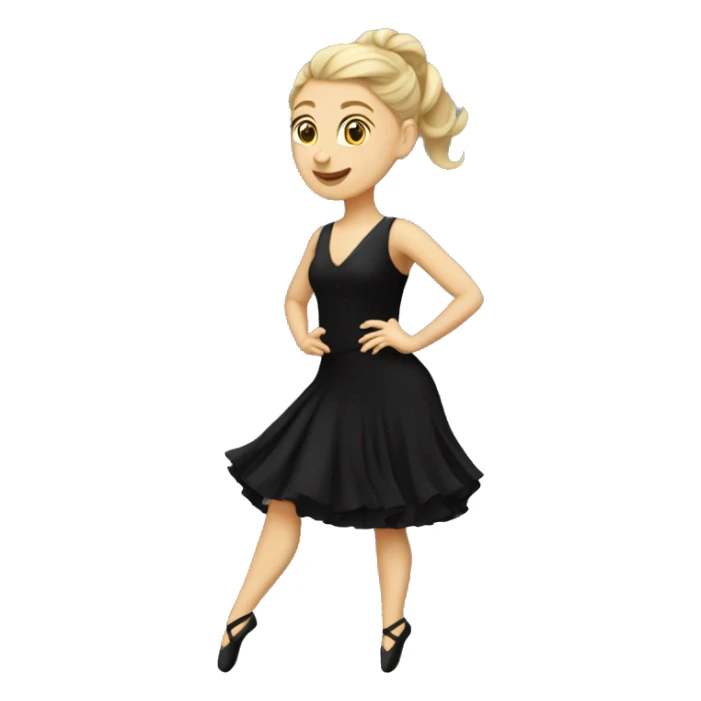 caucasian woman jazz dancer black attire sticker