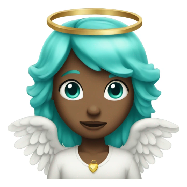 An angel with a turquoise heart sticker