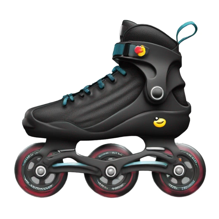 a black rollerblade inline skate, the model called "TWISTER XT" with a more edgy design sticker