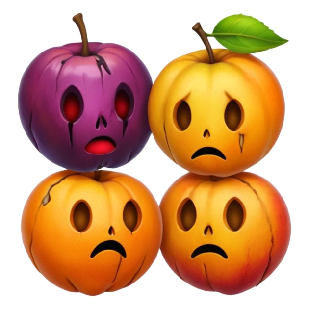 simple rotten fruits, no faces, no people  sticker