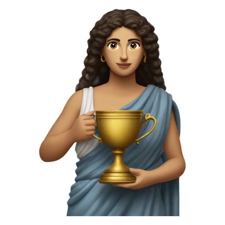 Greek Sappho holds the winner's cup in her hand sticker