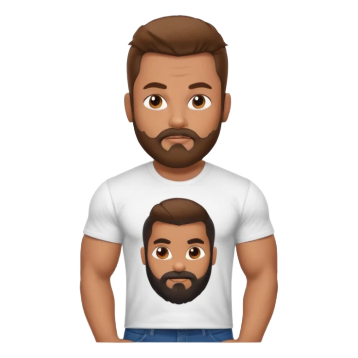 a pretty bratz that looks like Salman Khan, bearded, wearing a tshirt, muscular sticker