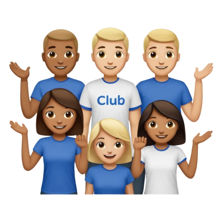 Group of people wearing tshirts that say club sticker