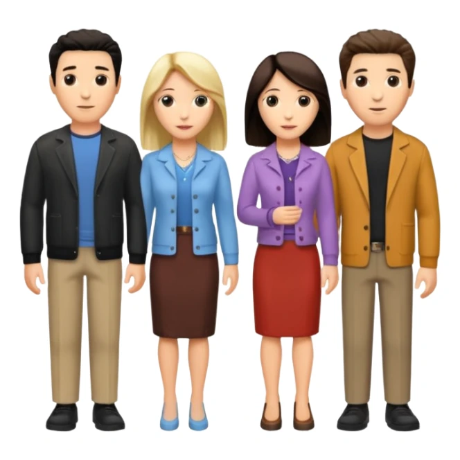 Cast members from tv show friends  sticker