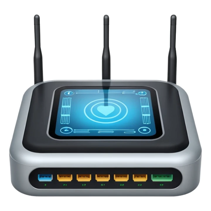 Can you create a picture for an AI LLM model router showing it as a hub connecting different LLMs? Can you make it look more professional?
 sticker