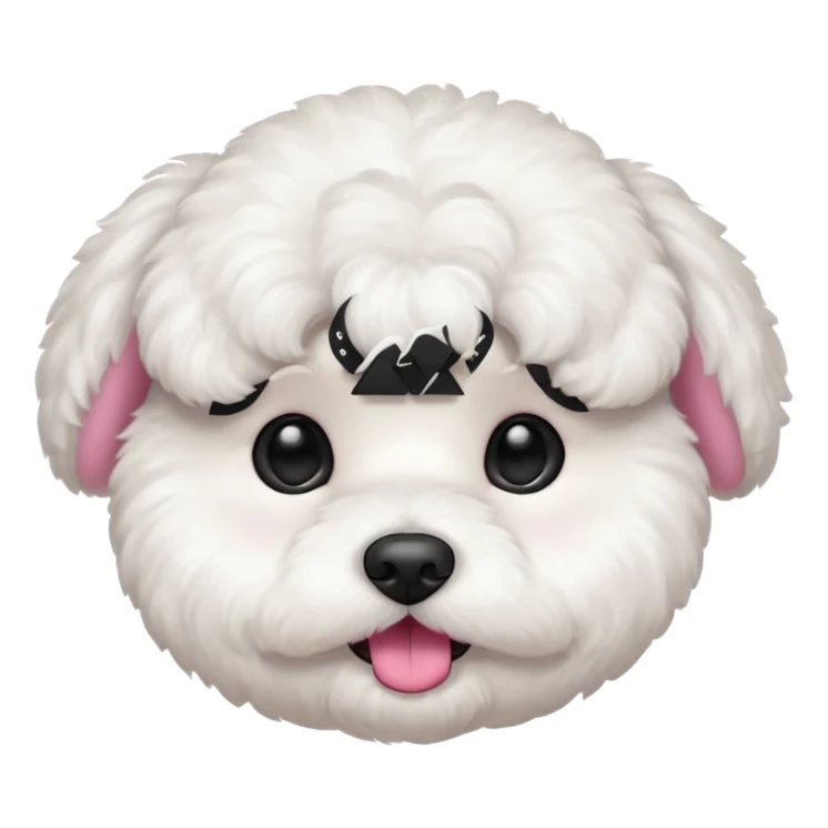 white bichon frise face with round head like popcorn hair sticker