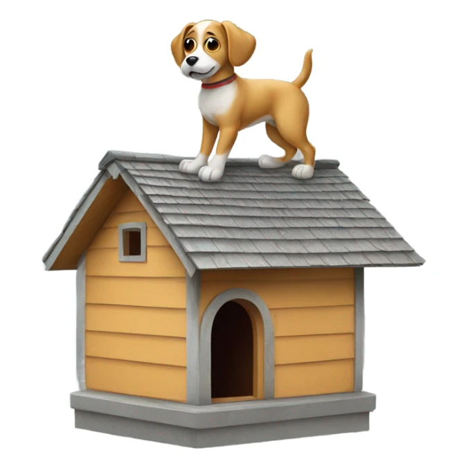 Dog on a house roof  sticker