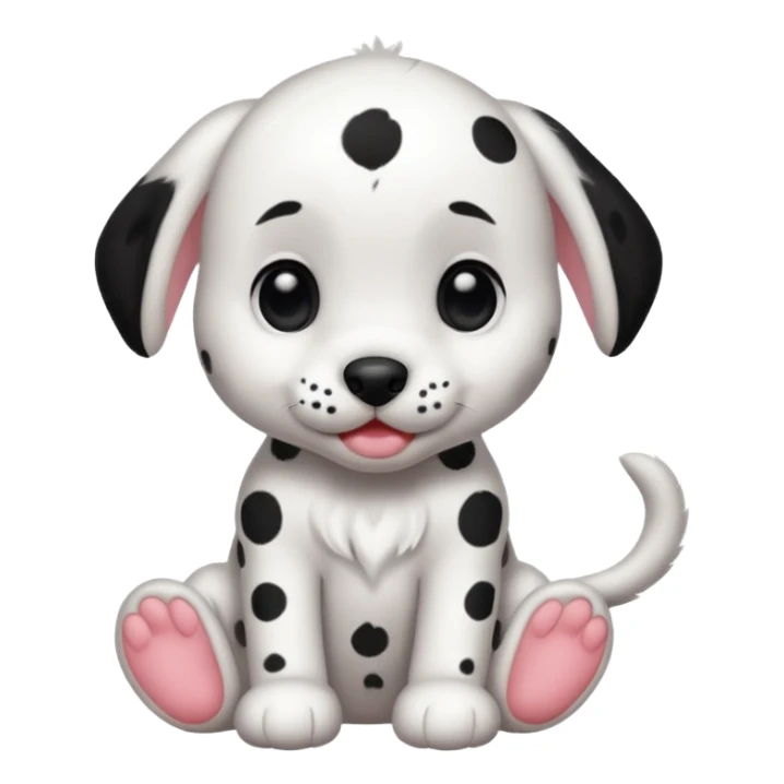 white baby Dalmatian head sticker