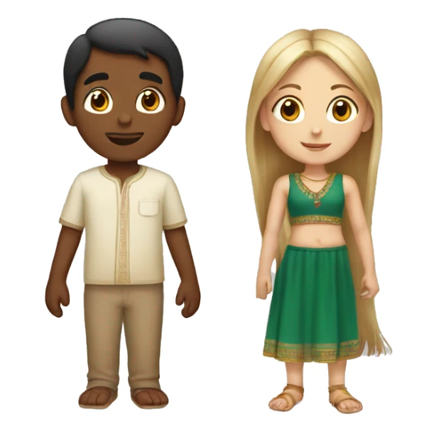Indian boy and white girl sticker