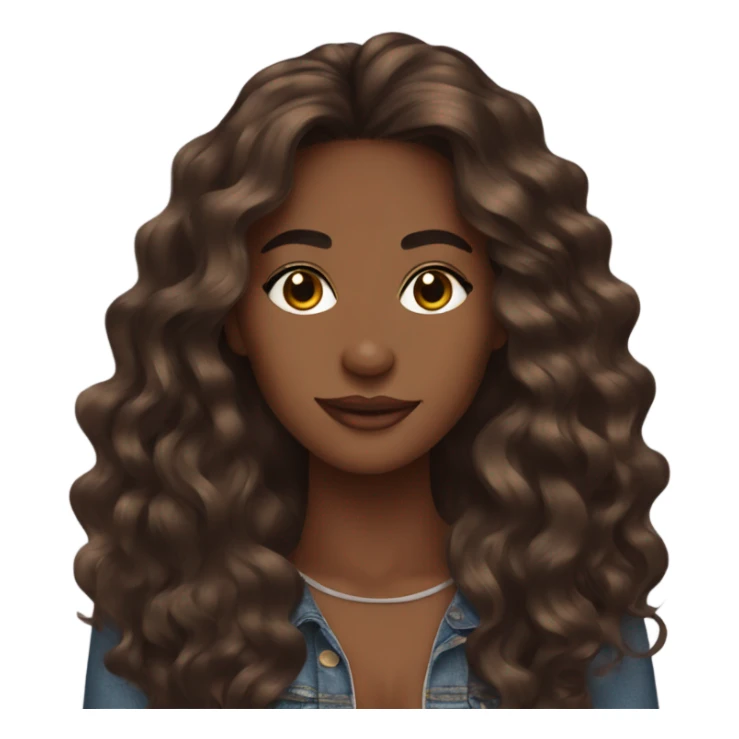 insta blogger brown skin long wavy hair sticker