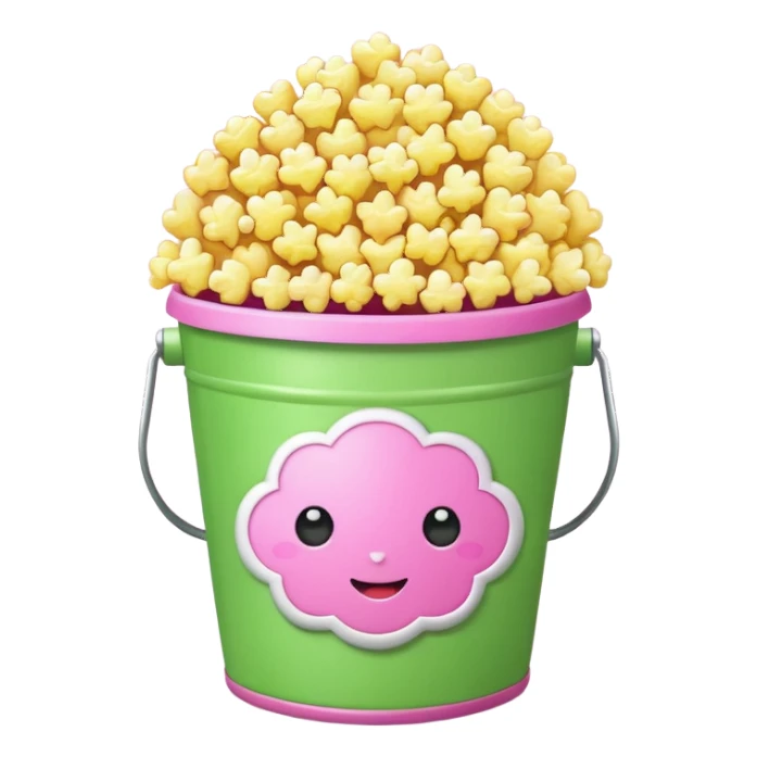 original popocorn emoji but the bucket is pink and green sticker