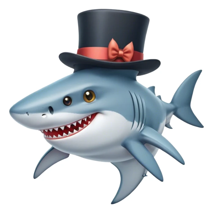 Shark with a top hat sticker