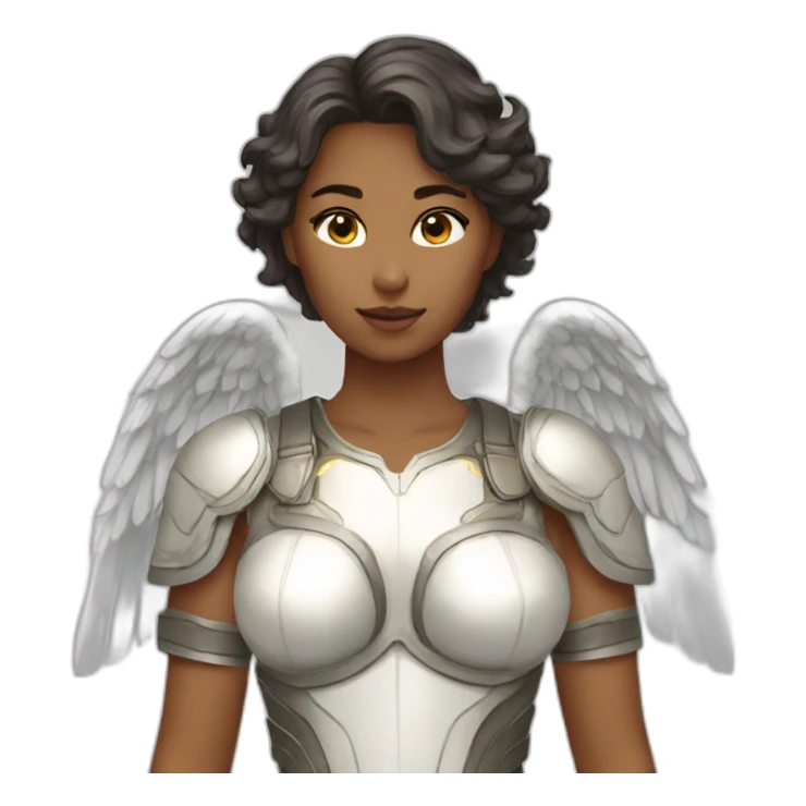 Female angel halo wings armor sticker