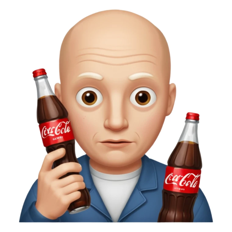  Gross eyes White man with no eyebrows and bald and with Coca-Cola that has written grilovačka on it in his hand  sticker