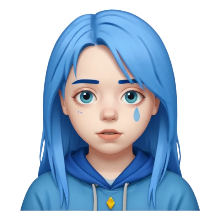 Je veux le bonhomme de Billie eilish en bleue sticker