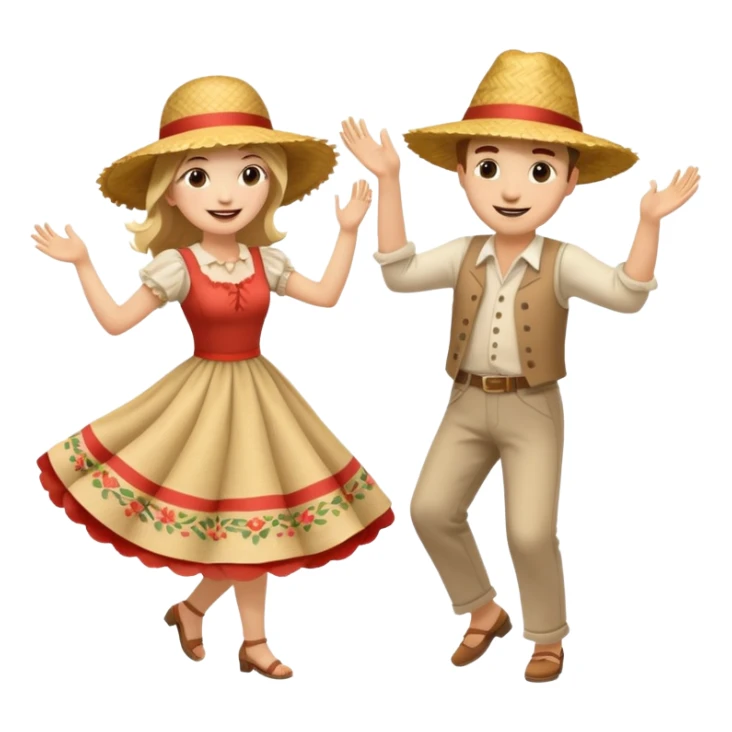 casal de branco  dançando quadrilha festa junina sticker