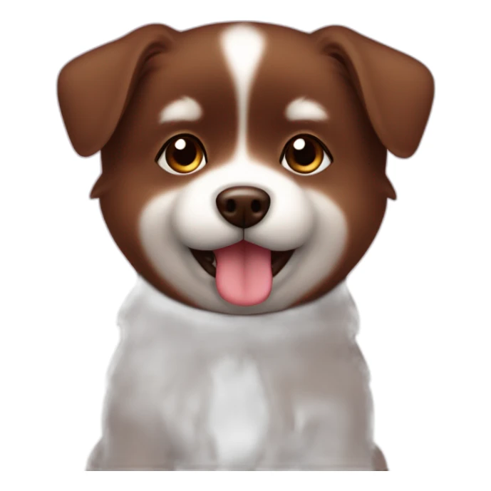 Spitz dog baby full face chocolate brown dog  sticker