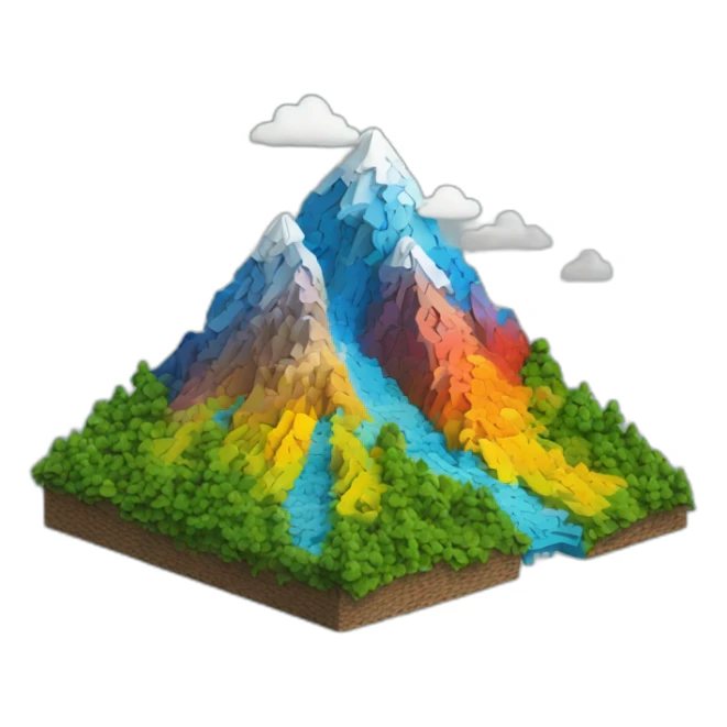 Mountain made of puzzle parts autism colours sticker