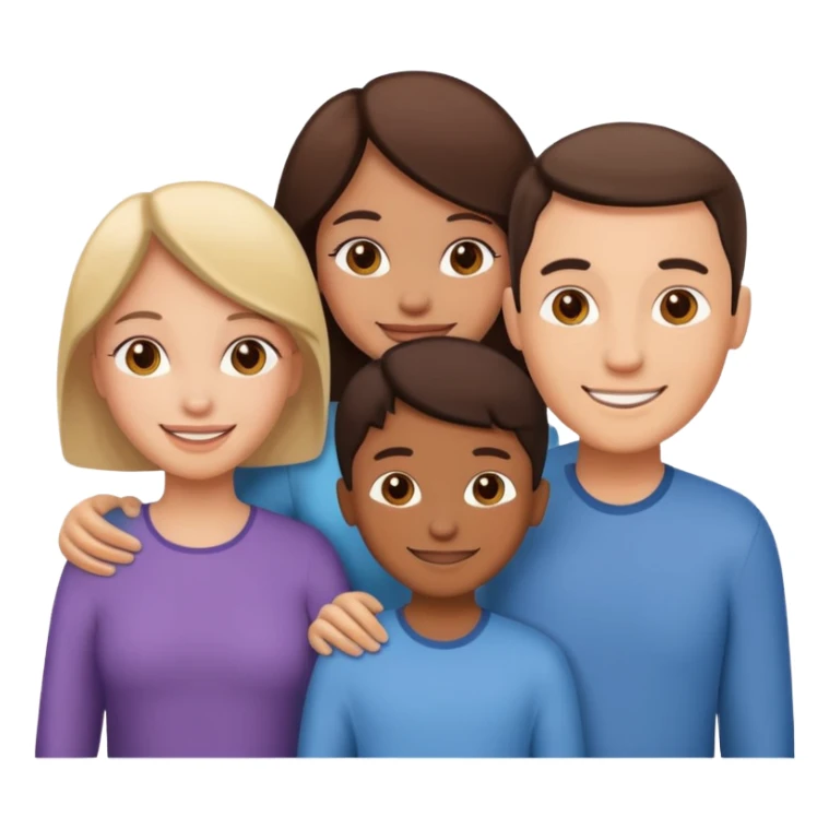 family of four icon sticker