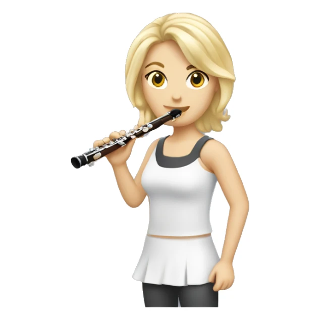 une joueuse de flute traversière avec cheveux blonds courts sticker