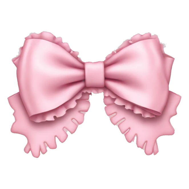 baby pink bow with frilly lace sticker