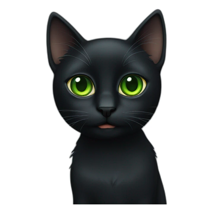 Black cat with green eyes, juvenile sticker