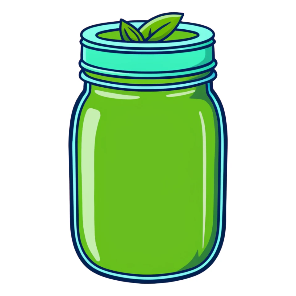 green detox smoothie in a mason jar sticker