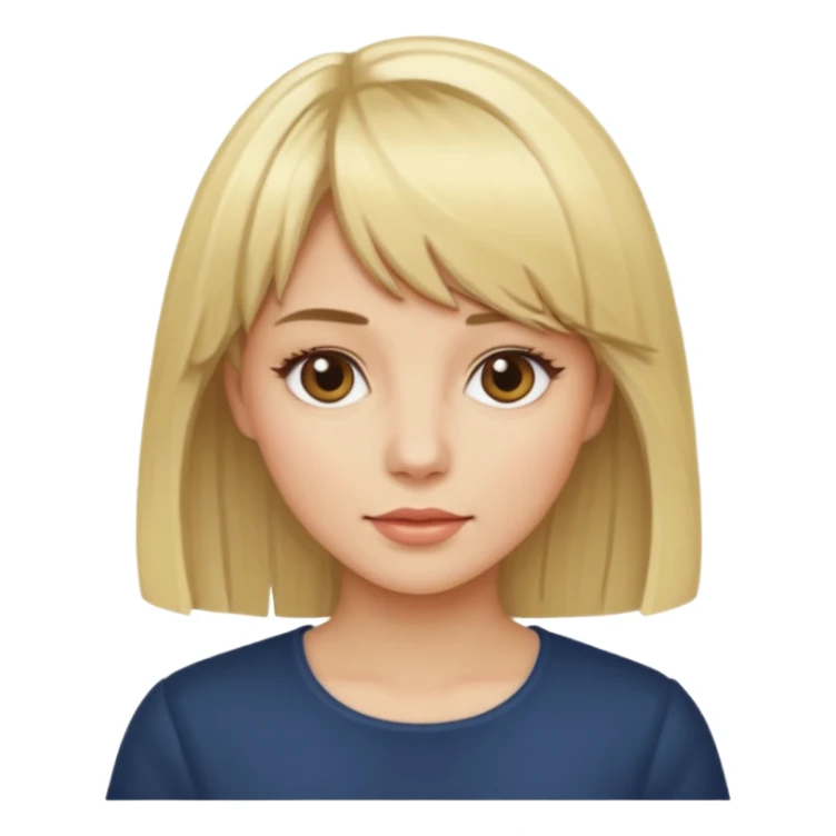 blondynka srednie włosy z taką dłuższą grzywka sticker