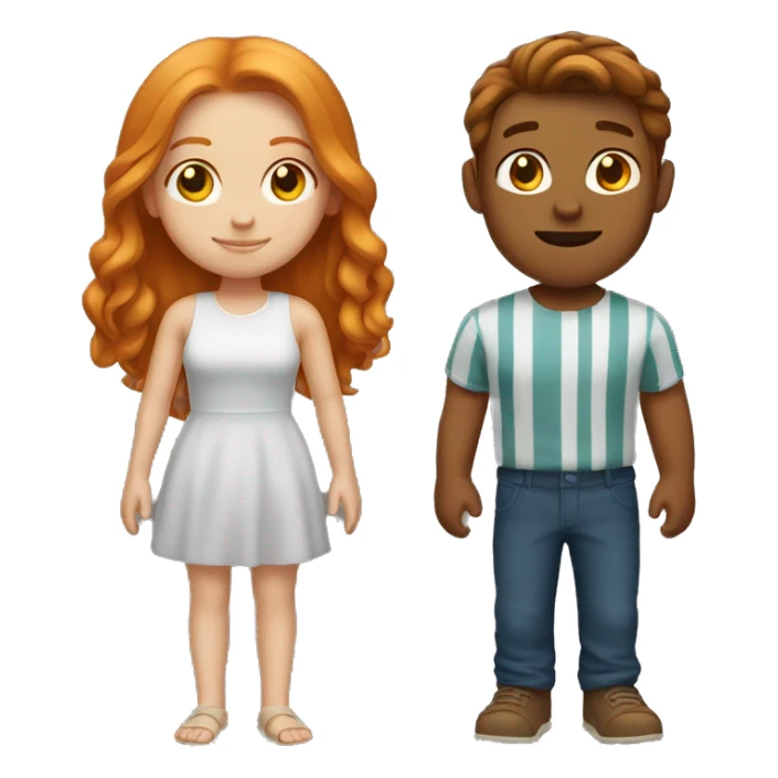 couple ginger girl and tanned brown haired boy sticker