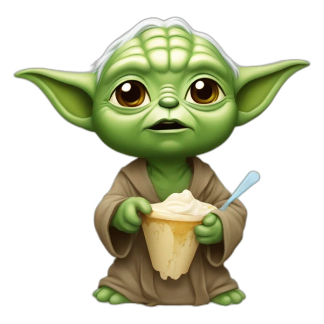 Yoda qui mange une glace sticker