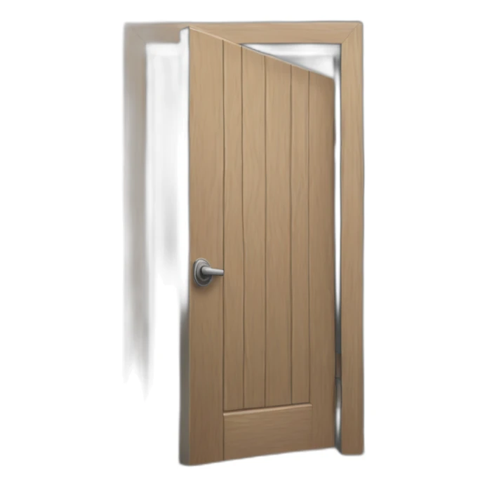 one open door wood color gray style perpective sticker