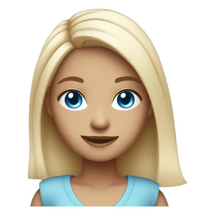 smiling girl in trendy outfit blue eyes sticker