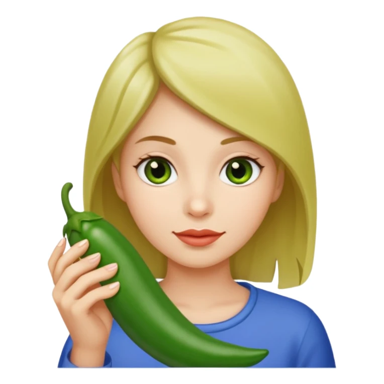 Girl with green chili sticker