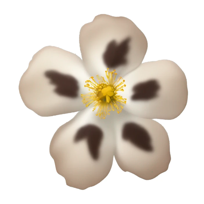 brown-eyed rock rose flower. White petals with brown spots in the center sticker