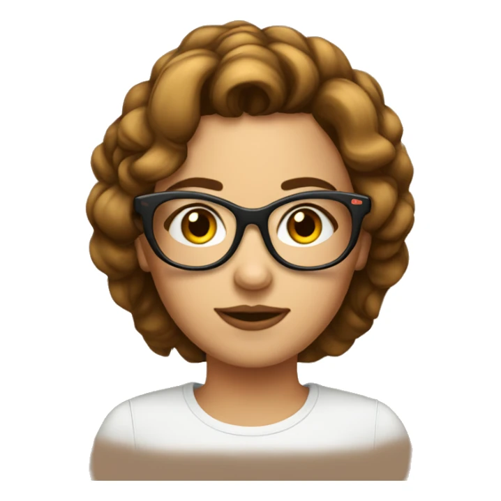 FEMME AVEC LUNETTES CHEVEUX COURTS yeux brun sticker