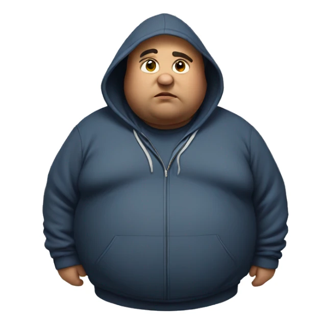 Fat man wearing a hoodie  sticker