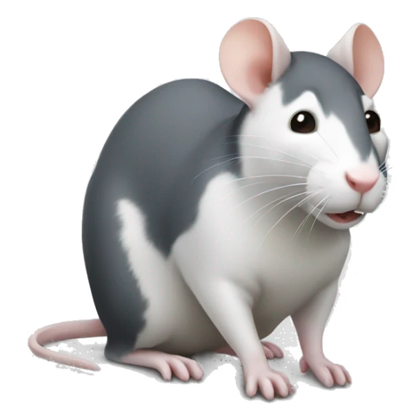 white and dark gray rat white and dark gray rat sticker