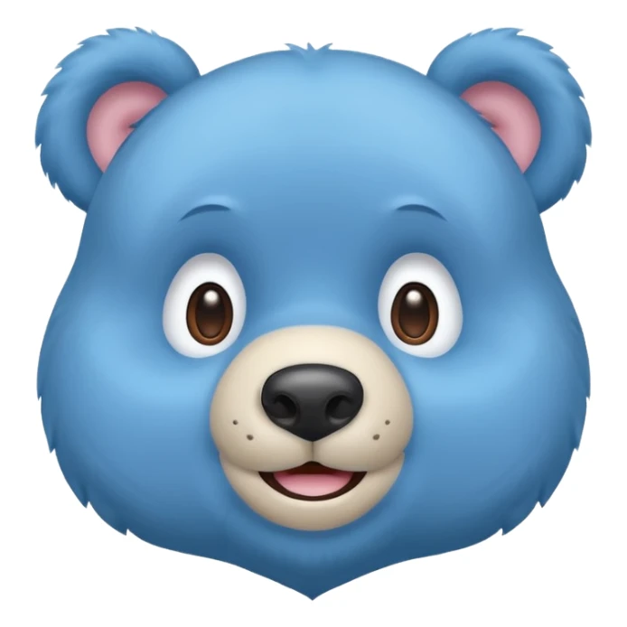 Blue bear  smiling. Just face. sticker