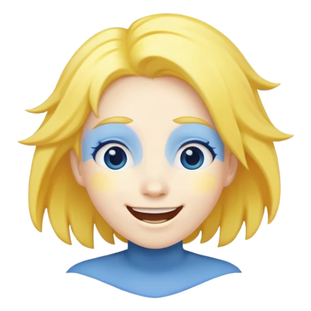 Joy blue character with yellow hair sticker