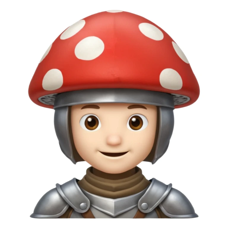 mushroom knight portrait, head and shoulders only, mushroom cap helmet, tiny armor collar, heroic smile, fantasy vibe, 3D cartoon, mobile game icon style, clean background, no text, no watermark
 
 sticker