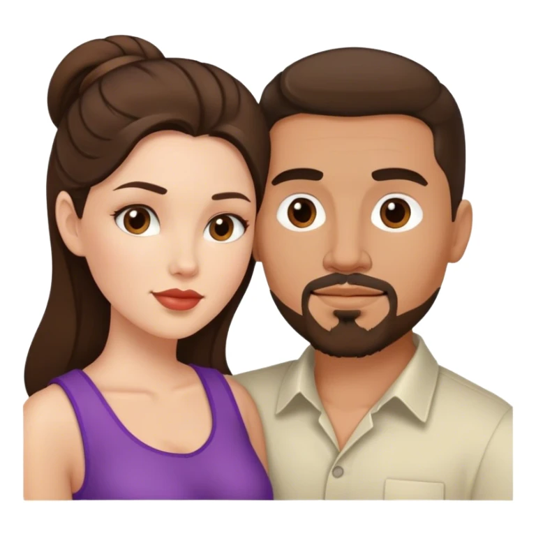 Intimate sfw between white brunette and Latino with goatee lover sticker