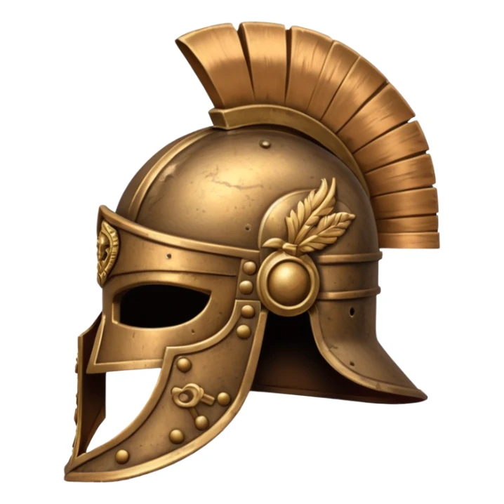 An emoji of an ancient Roman gladiator's helmet with a crest. sticker