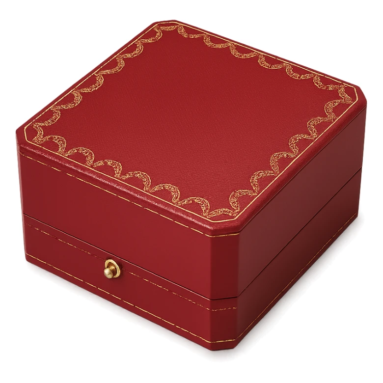 cartier red box, classic jewelry packaging, elegant, luxury, minimal, no text sticker
